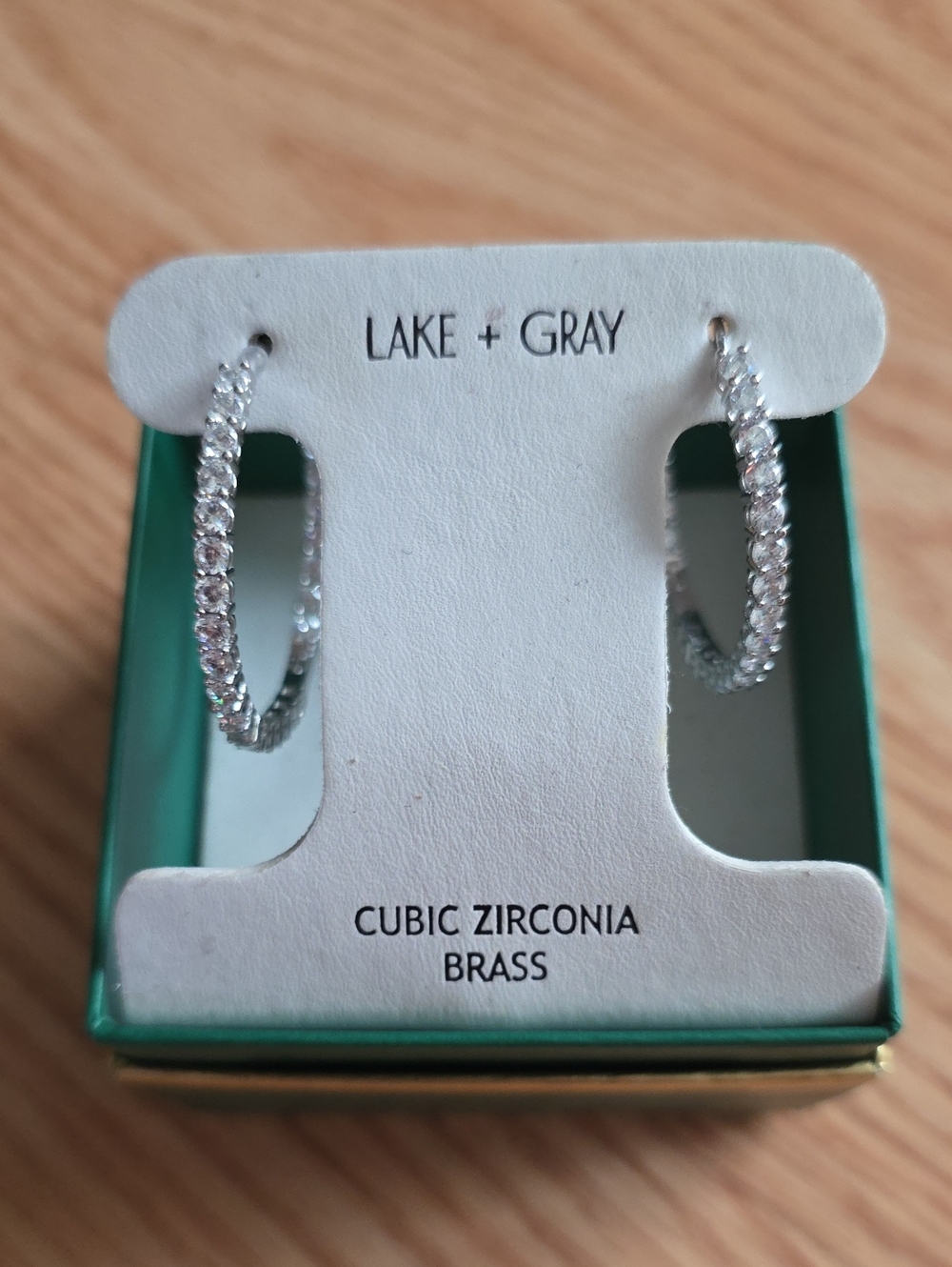Lake + Gray Cubic Zirconia Hoop Earrings